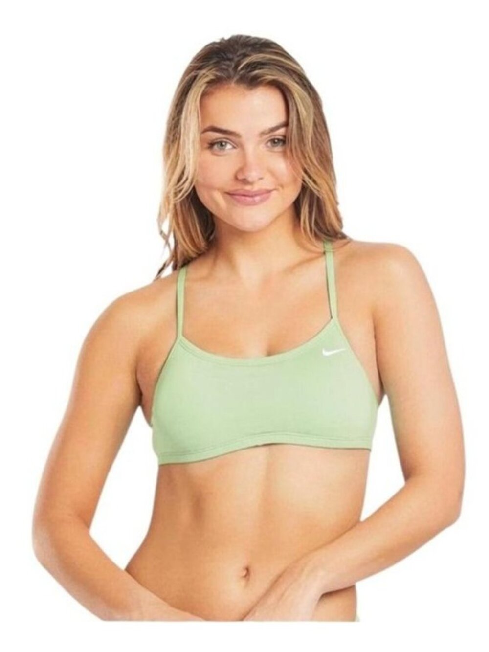 Nike Racerback Bikini Top Mint Green NESSA226-338 Women's Large New with Tags